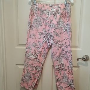 Harold's Pink & White Ankle Length Pants